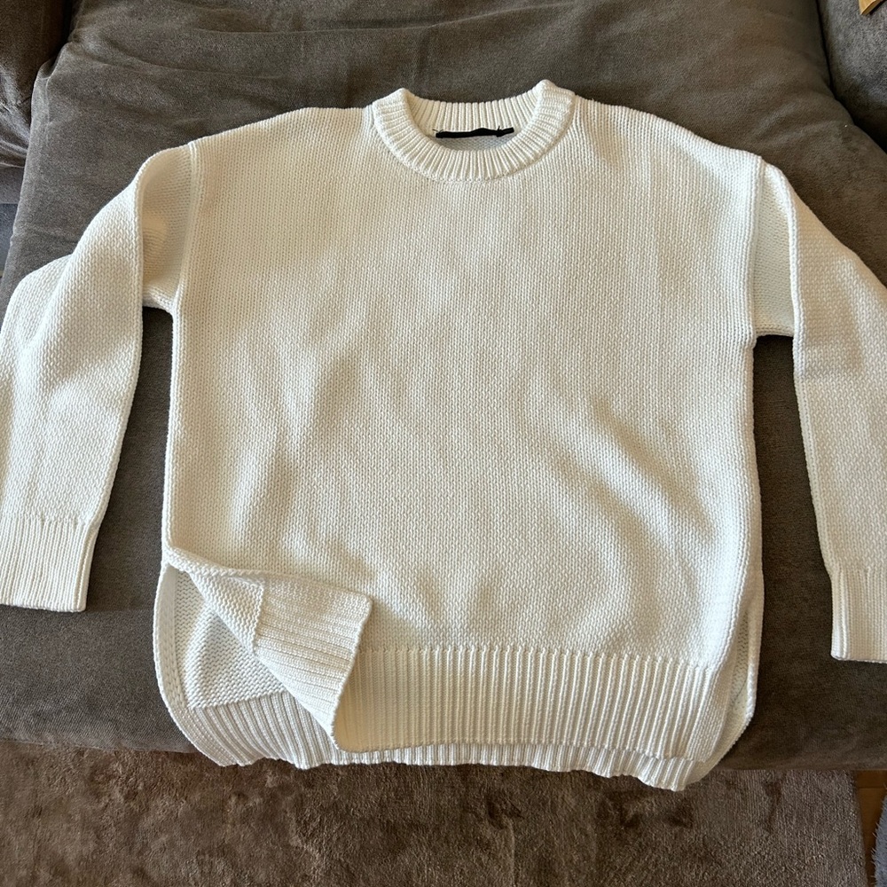 Jenni Kayne Cream Knit Crewneck Sweater